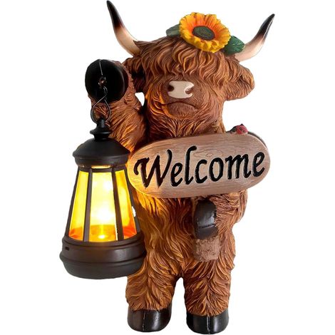 Vache des Highlands Solaire d'Extérieur Décoration De (1/5)