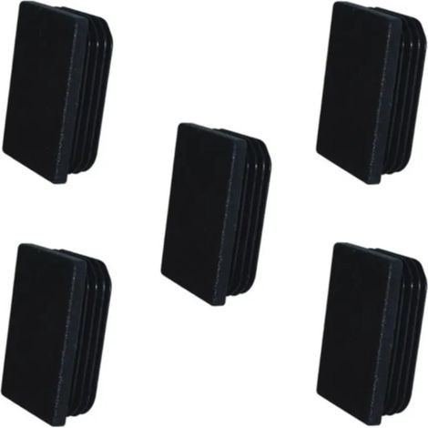 5x embout de tube rectangulaire rentrant 45x35mm noir plastique chaise meuble cache - Black (1/2)