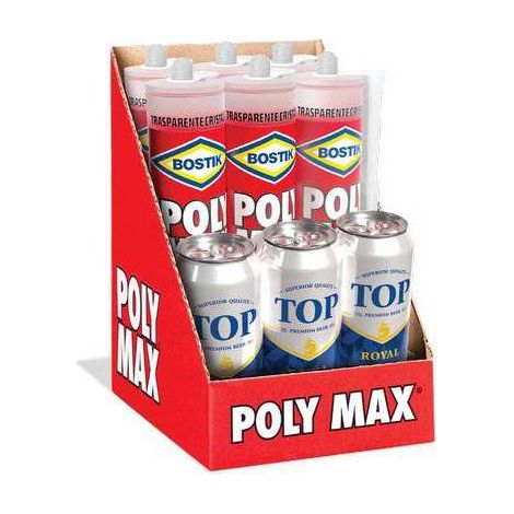 'ESPOSITORE ADESIVO SIGILLANTE UNIVERSALE ''POLY MAX'' ORIGINAL EXPRESS 6 pz da gr 500 con 3 birre da 500 ml omaggio' 6 pz da gr 500 con 3 birre da 500 ml omaggio