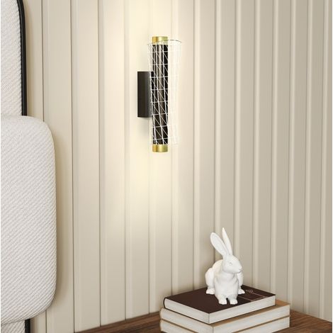 Lot de 2 appliques murales LED design géométrique noir métal (1/5)