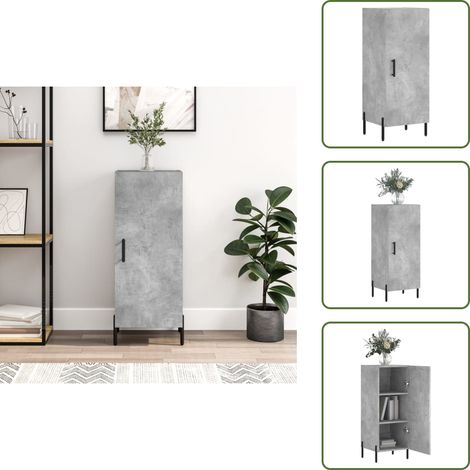 Buffet Gris béton 34,5x34x90 cm Bois d'ingénierie - Buffet Design Moderne - Meuble Rangement Gris - Commode Avec Portes - Bibliothèque Murale - Étagère Ouverte (1/5)