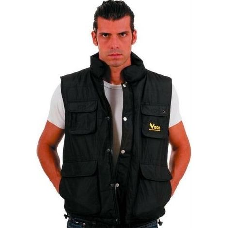 Vigor 5427310 Gilet da Lavoro Professionale Taglia Junior 65% Poliestere 320g-m² Zip Frontale Cappuccio Regolabile