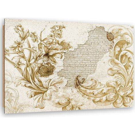 Quadro deco panel, Affresco vegetale su intonaco che cade - 120x80 (1/5)