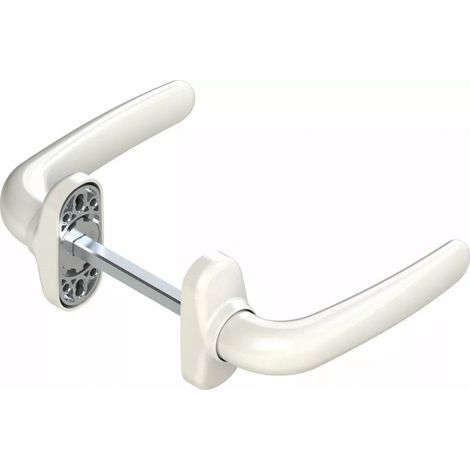 Béquille double sur rosace ovale : PRIMA PLUS - GIESSE - Blanc 9016 satiné