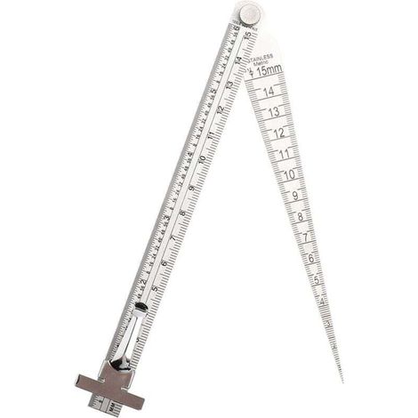Stainless Steel Welding Taper Gap Gauge Depth Ruler Hole Inspection Tool (1/4)