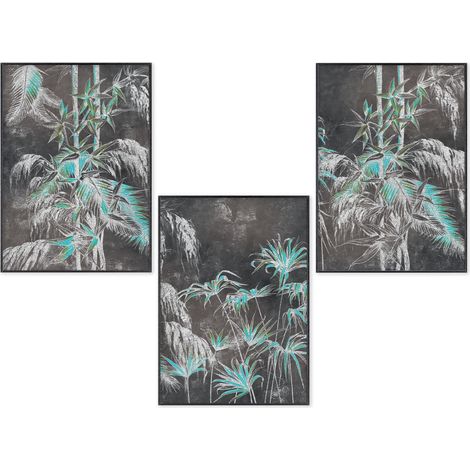 Lupia POSTER Set 3 stampe da parete EXSOTIC PLANTS MIX A3 29,7x42 cm ART PRINTS METAL finitura metallizzata per soggiorno, camera da letto, cucina, astratti alta qualita', SENZA CORNICE (1/4)