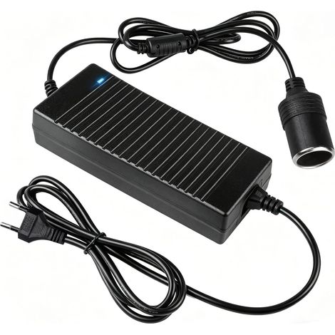 Adaptateur Allume Cigare Secteur: Convertisseur De Tension 220v à 12v, AC à DC Adaptateur Converter 15a 180w pour Gonfleur Pneu, Compresseur, Glacière, Aspirateur Voiture (Noir) (1/5)