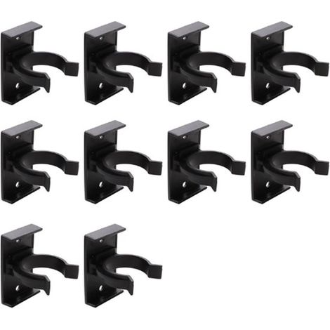 10 unidades, Clips para zócalos, negro, plástico, para patas de armario con un diámetro de 2,6-2,8 cm, para sofá, mesa, cama, armario (1/5)