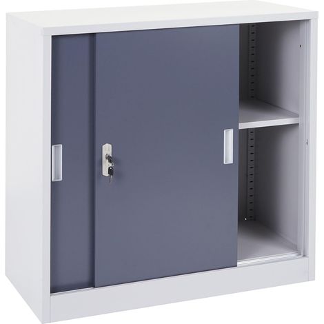 Arredo ufficio archivio classificatore HHG-588 acciaio ante scorrevoli 45x90x90cm, antracite