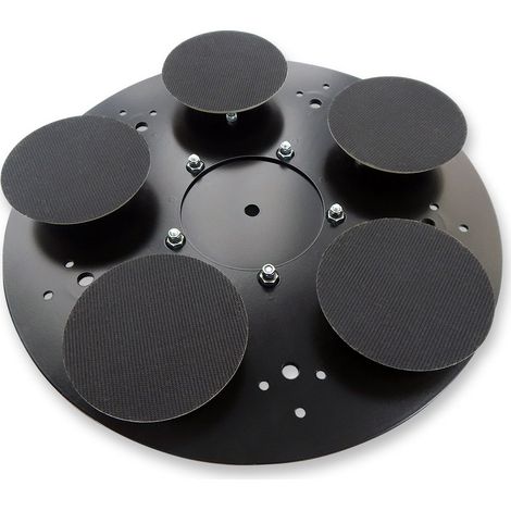 Menzer – Plateau multidisque pour monobrosse – 5 disques abrasifs ⌀ 125 mm – Ponçage fin sans traces – Roulement à billes pour durabilité