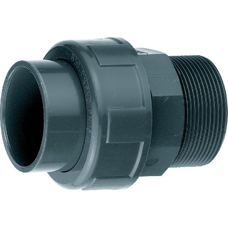 Fitt – Manchon union mixte PVC 50 x 2" femelle à coller mâle fileté – Pression maximale 16 bars – Joint O'ring EPDM inclus