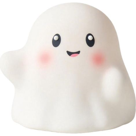 Halloween-Nachtlicht für Erwachsene und Kinder – Geister-Nachtlicht für Kinder – Silikon-Nachtlicht fürs Kinderzimmer mit 13 interaktiven Soundeffekten – Weißer Geist – 11,5 x 11,5 x 10,5 cm (1/5)