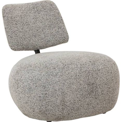 Fauteuil en tissu bouclette avec dossier gris Calya (1/5)