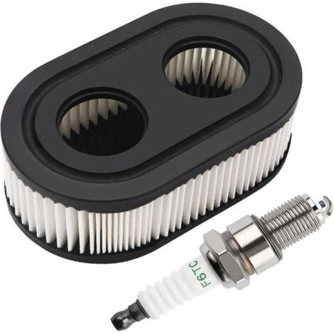 Pair 1 Piece Lawn Mower Air Filter & 1 Pcs Spark Plugs Fits Briggs & Stratton 798452 593260 Engine (1/5)