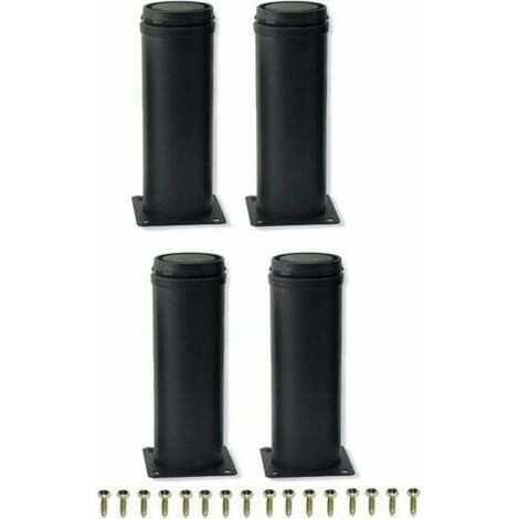 Patas de repuesto ZVD de 15 cm, ajustables, de acero inoxidable negro, para muebles, mesas, sofás, etc. (1/4)