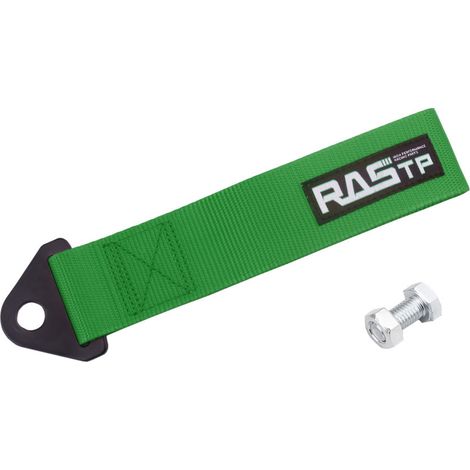 Car modification accessories, trendy and personalized front bumper decorations, tow straps, tow ropes - - [RASTP logo] Green (1/4)