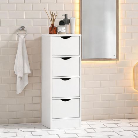 Meuble de salle de bain 4 tiroirs gain de place en kit bianco (1/5)