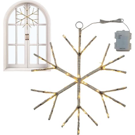 Lámpara de ventana con forma de copo de nieve: luz cálida y (1/5)