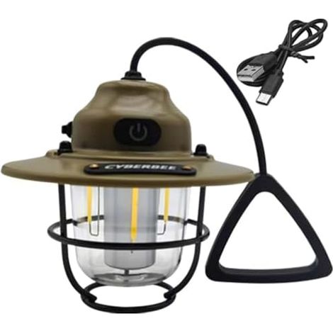 Lampe de camping, lampe d'extérieur en forme de pomme de pin avec lanterne rétro, ultra longue durée de vie de la batterie, lumière d'ambiance portable pour tente (Kachi) (1/5)