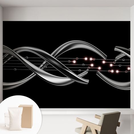 Papier peint intissé mural classique avec imprimé motifs décoratifs design élégant non‑tissé Motif tressé 152x104 cm (1/5)