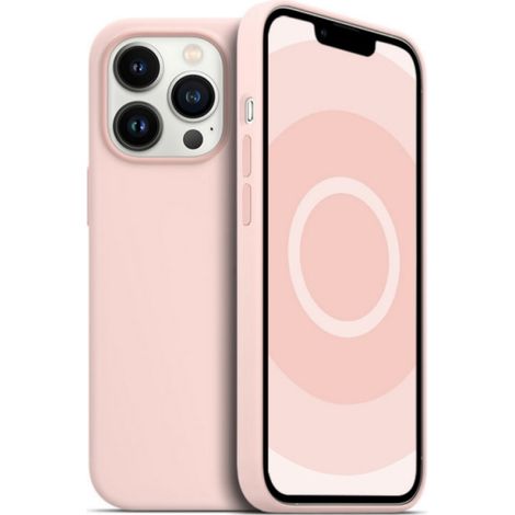 Coque Protectrice iPhone 13 Pro Max - Silicone Magnétique - Rose - Compatible Chargeur Sans Fil - 1 Pièce