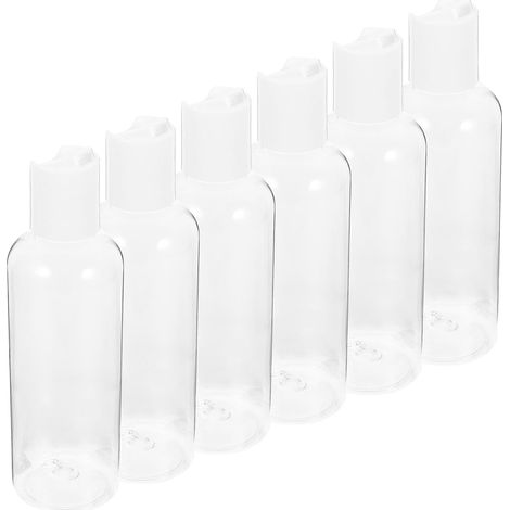 Lot de 6 Flacons de Voyage 100ml en Plastique Transparent Bouchon à Vis, Bouteilles de Stockage pour Liquide pour Shampoing et Lotion en Déplacement (1/5)
