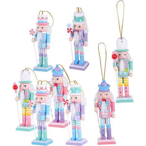 2ensembles Décorations de Noël Casse-Noisette Figurines Bois à Suspendre Soldats pour Sapin de Noël (1/5)