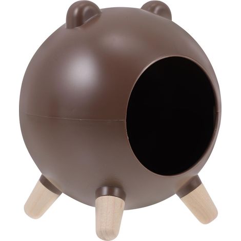 Cachette pour Hamster en Plastique Marron Maison D’Intérieur pour Petits Animaux Niche Isolante Toutes Saisons - MMCD-ZGL-05444 (1/5)