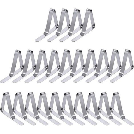 24 pièces pinces à nappe, acier inoxydable, design moderne et minimaliste pour tables intérieures et extérieures (1/4)