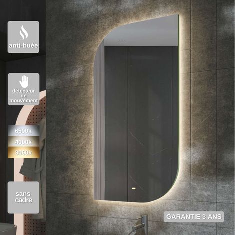 Miroir Salle de Bain LED Rétro-éclairé (3000K) - 60x110cm - Anti-Buée & Détecteur de Mouvement - CARDIF LEDIMEX (1/5)