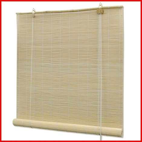 Store roulant - VGEBY - 80 x 220 cm - Bambou naturel - Facile à attacher - Tamisant (1/4)