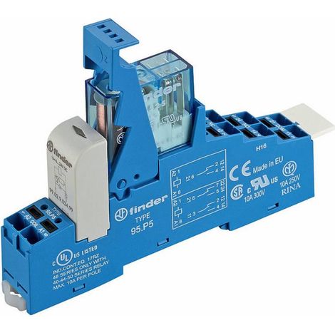 Finder 48.P5.7.024.0050 Modulo relè Tensione nom.: 24 V/DC Corrente di commut. max.: 8 A 2 scambi 1 pz. (1/2)