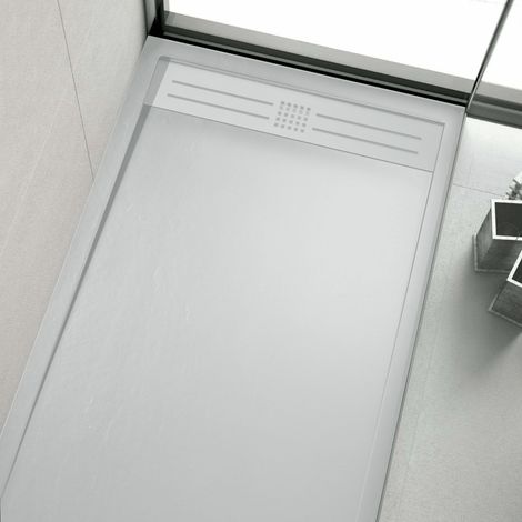 Plato de ducha resina ELITE blanco 80x180cm rejilla color (1/5)