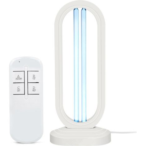 Lampe UVC - Télécommande Intégrée - Minuterie Réglable 15/30/60 Min - Purificateur d'Air pour Pièces jusqu'à 40 m² - Lampe Mobile Domestique - 1 Pièce (1/3)