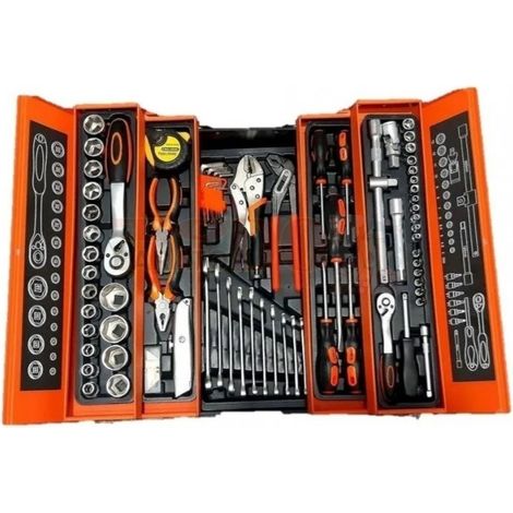 CAJA DE HERRAMIENTAS DE METAL CON SURTIDO DE 85 HERRAMIENTAS