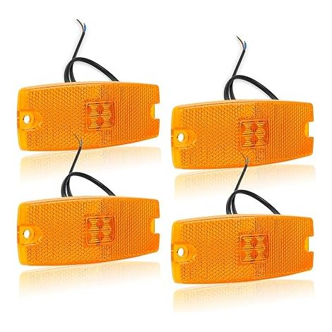 Lot de 4 Feux de Gabarit LED Orange 12V/24V pour Remorque et Camping-car (1/5)