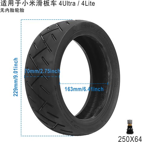 Cheng Shin 250x64 tires for Xiaomi 4 Ultra 4 Lite electric scooter, puncture-resistant tubeless tires with valves. (1/5)