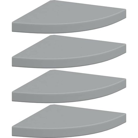 Maison Exclusive - Eck-Schweberegale 4 Stk. Grau 35x35x3,8 cm MDF (1/5)
