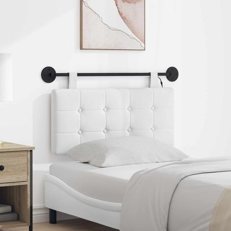 vidaXL Tête de lit suspendue Avec lumière LED Blanc Tissu (1/5)