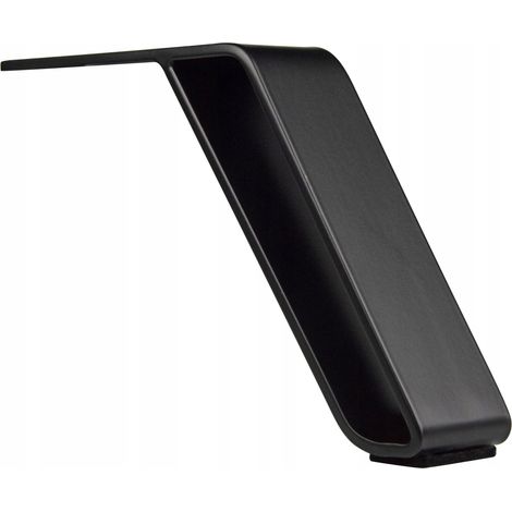 Gamba per mobile, gamba a soppalco, obliqua, in metallo nero, per mobili, divani, poltrone, 12 cm (1/5)