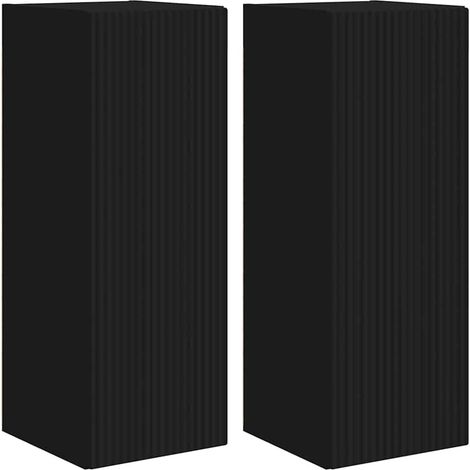 Maison Exclusive - Meuble TV mural 2 pcs Noir 30 x 31 x 80 cm Bois d'ingénierie