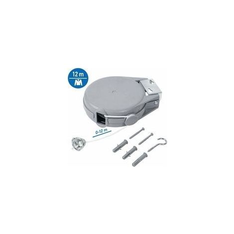 Corde à linge rétractable 12 m – Capacité de charge 35 livres – Installation murale facile – Pour balcons, terrasses et camping (1/5)