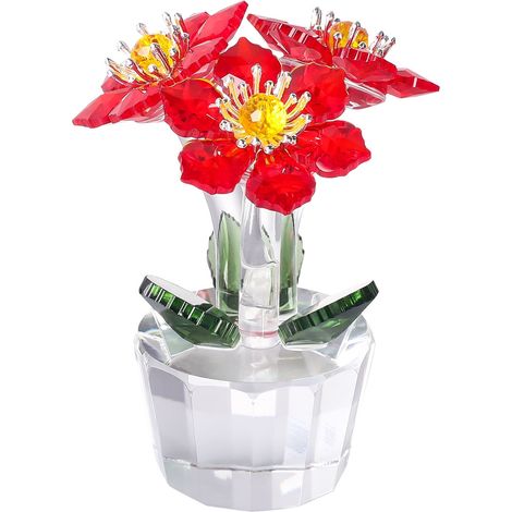 Figurine Fleur - Verre Cristal - Décoration Intérieure - Bouquet Miniature - 1 Pièce (1/5)