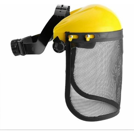 Casque De Sécurité - Visière En Maille Métallique - Pour Tonte Et Débroussaillage - Taille Réglable - 1 Pièce (1/5)
