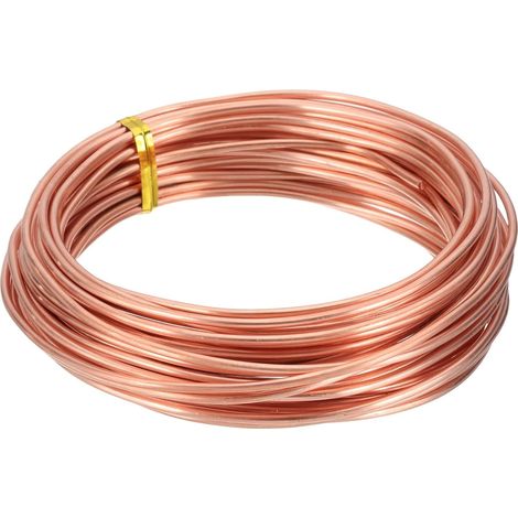 Fil De Cuivre Nu Solide 99,9%, Fil Souple En Cuivre naturel 30 Pieds Calibre 12 (2mm) Pour Artisanat Fabrication De Bijoux Jardinage Electro-Culture (9m) (1/5)