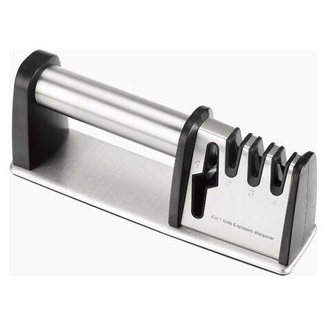 BUNTHAUS Aiguiseur Couteaux 4 en 1, Affûteur de Couteaux Professionnel Affutage Couteaux, Affûteurs Manuels Knife Sharpener pour Couteaux de Cuisine, Ciseaux (Base Anti-dérapante) (1/5)