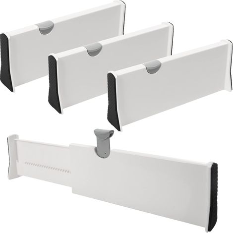 APEX Modular plastic drawer dividers (set of 4) - 28 cm wide x 10 cm high - expandable drawer organizer (1/5)