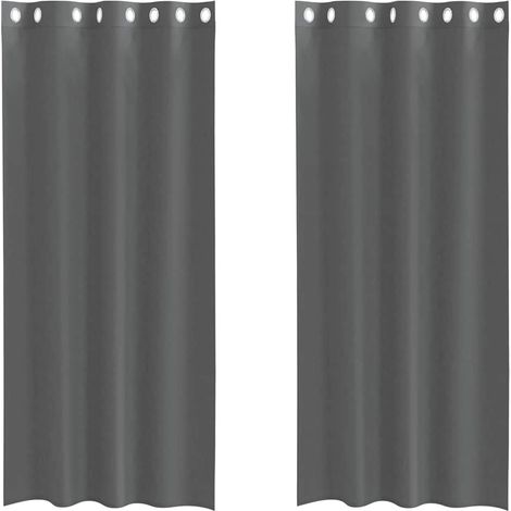 Maison Exclusive - Voile Vorhänge mit Ösen 2 Stk. Dunkelgrau 140x
