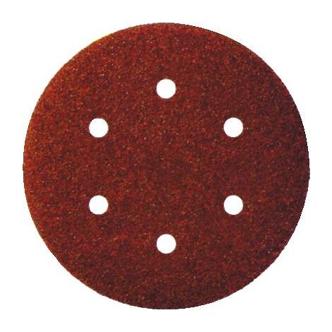 Abrasifs en disques papier auto-agrippant perforés 6 trous corindon Aber diamètre 150 mm grain 80 boîte de 50 - KLINGSPOR