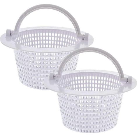 Paniers de rechange pour skimmer de piscine avec poignées, lot de 2 - Paniers pour skimmer mural de piscine à fixation au sol (1/5)
